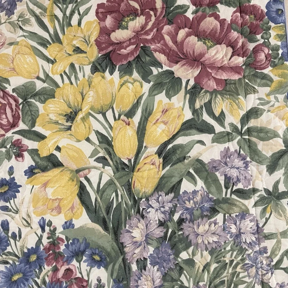Glynda Turley's‎ 2 Pillow Shams Flower Garden King Tulip Hydrangea Iris Shabby